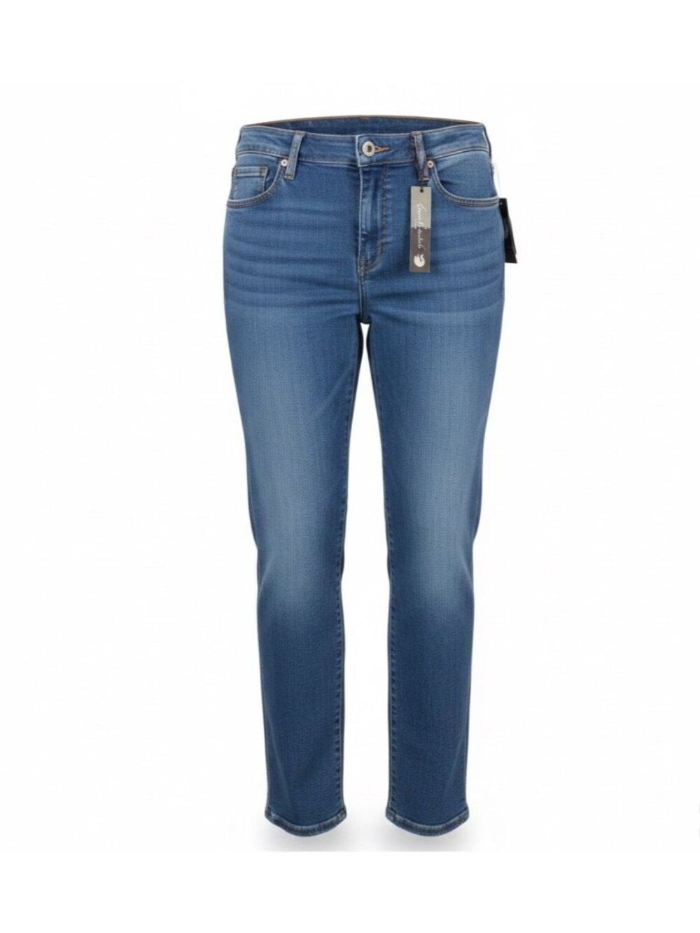 Gloria Vanderbilt Womens Blue Amanda Slimming Pull-On Denim Jeans Size 16